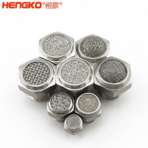 廠家直銷(xiāo)316不銹鋼燒結(jié)消聲器耐高溫降噪，粉末燒結(jié)氣動(dòng)元件可按需定制